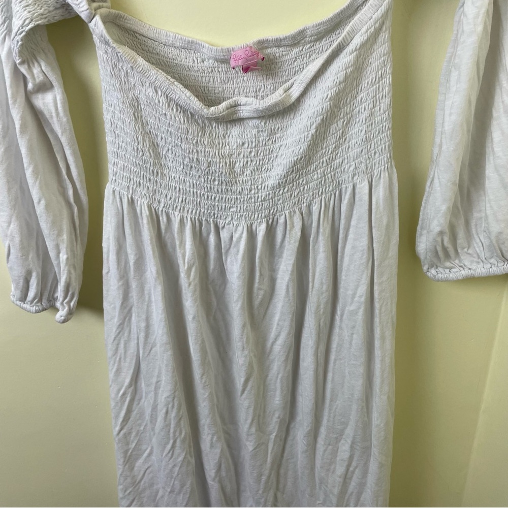 Lilly Pulitzer Trina Off-The-Shoulder WHITE BEACH DRESS SZ Medium - Picture 8 of 14